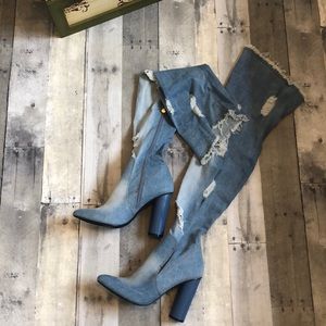 Cape Robbin Distress Denim Boots
